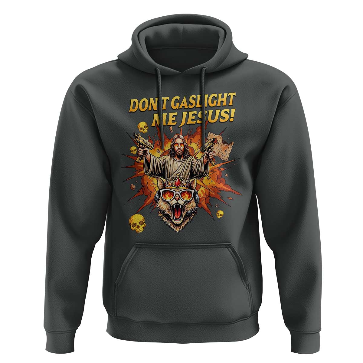 Don't Gaslight Me Jesus Hoodie Funny Princess Cat Sci-Fi Book Lover