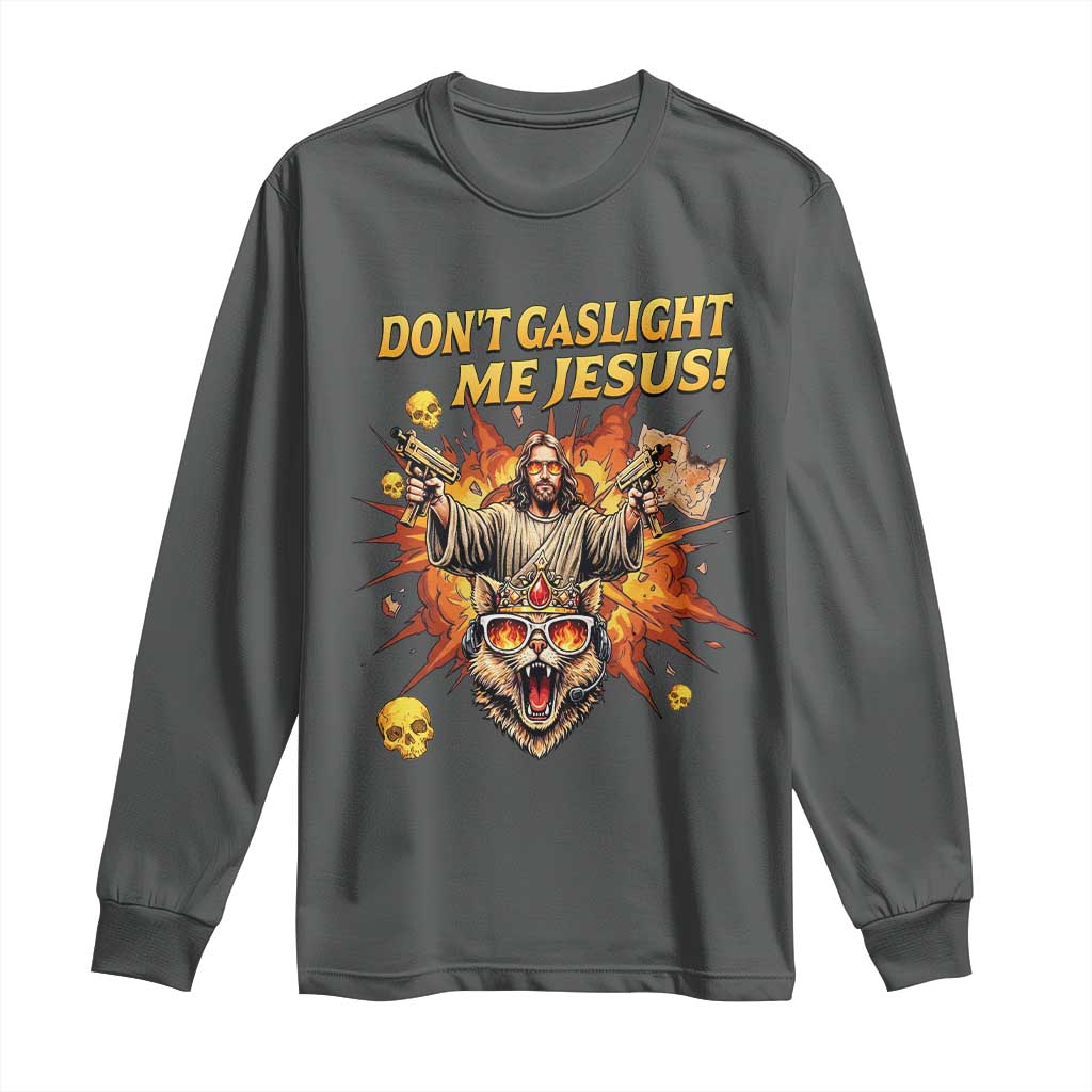 Don't Gaslight Me Jesus Long Sleeve Shirt Princess Donut and Mongo Sci-fi Meme