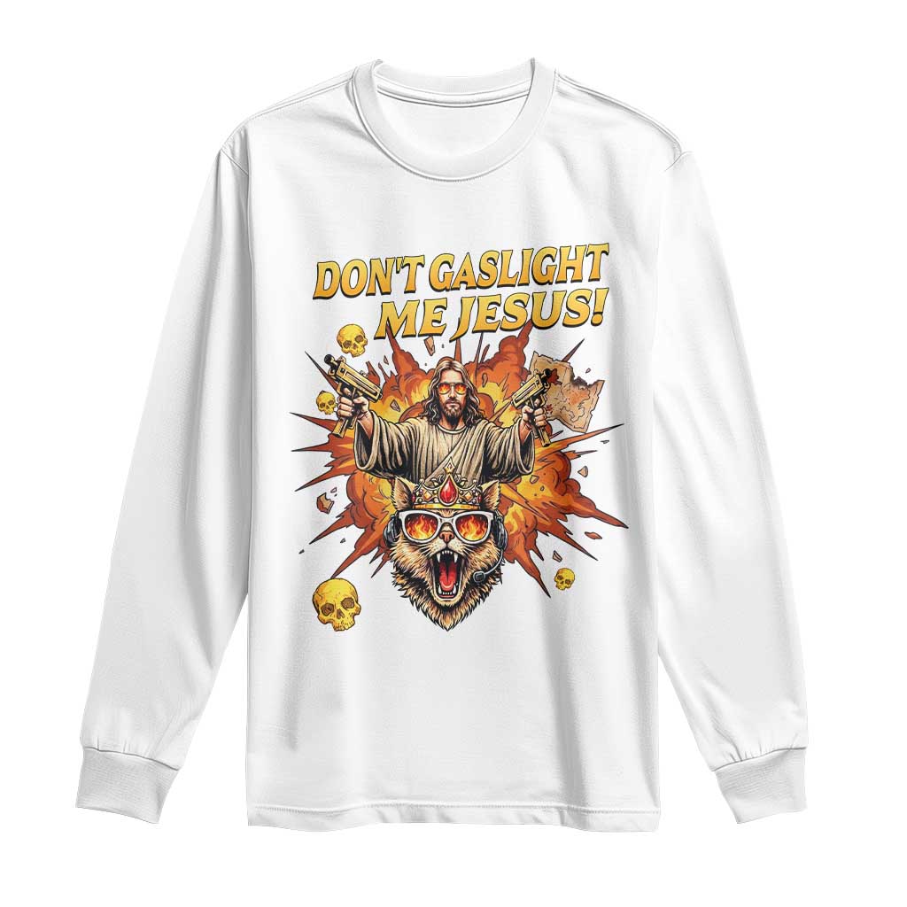 Don't Gaslight Me Jesus Long Sleeve Shirt Princess Donut and Mongo Sci-fi Meme