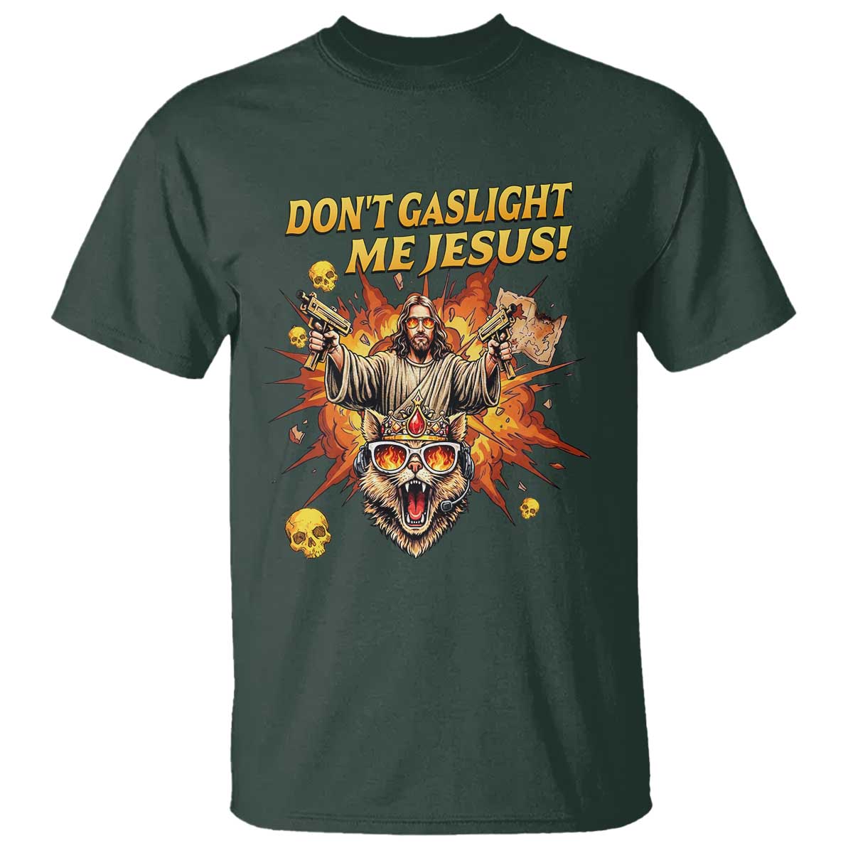 Don't Gaslight Me Jesus T Shirt Funny Princess Cat Sci-Fi Book Lover