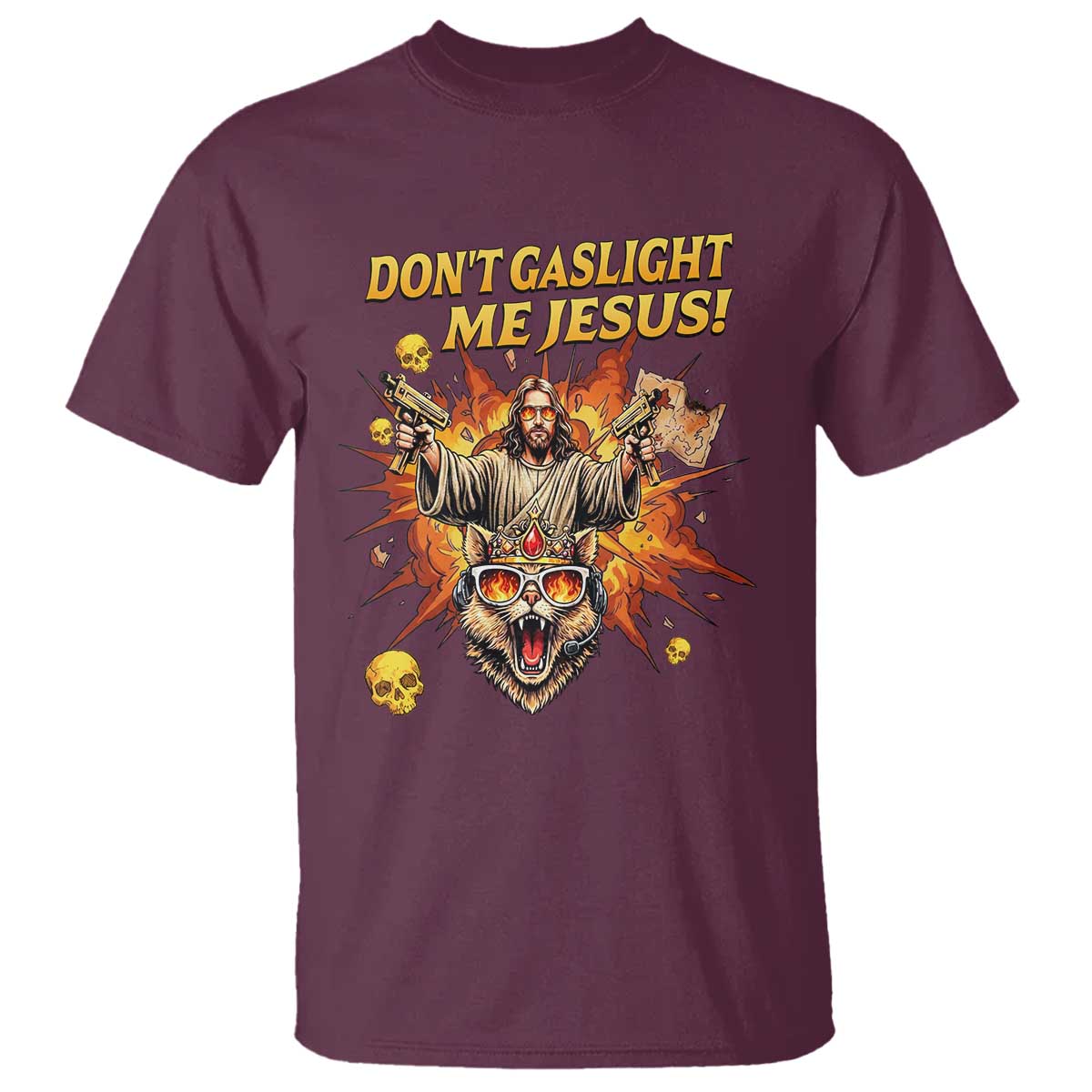 Don't Gaslight Me Jesus T Shirt Funny Princess Cat Sci-Fi Book Lover