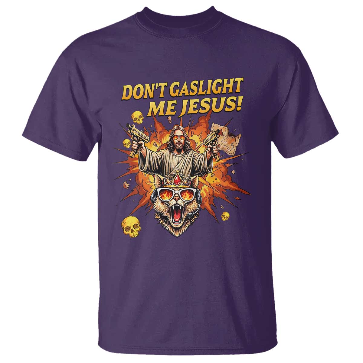 Don't Gaslight Me Jesus T Shirt Funny Princess Cat Sci-Fi Book Lover