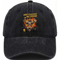 Don't Gaslight Me Jesus Washed Cotton Baseball Cap Funny Princess Cat Sci-Fi Book Lover
