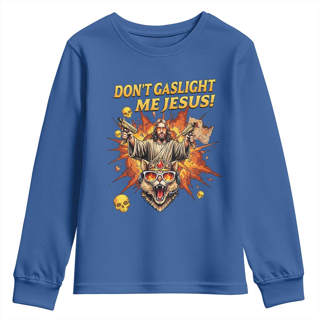 Don't Gaslight Me Jesus Youth Sweatshirt Princess Donut and Mongo Sci-fi Meme