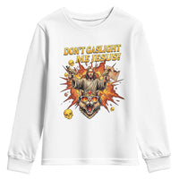 Don't Gaslight Me Jesus Youth Sweatshirt Princess Donut and Mongo Sci-fi Meme