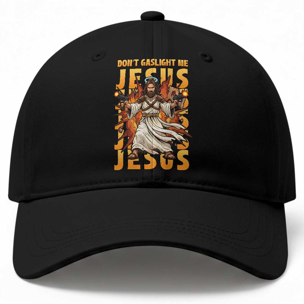 Don't Gaslight Me Jesus Baseball Cap Funny Princess Cat Christian Meme