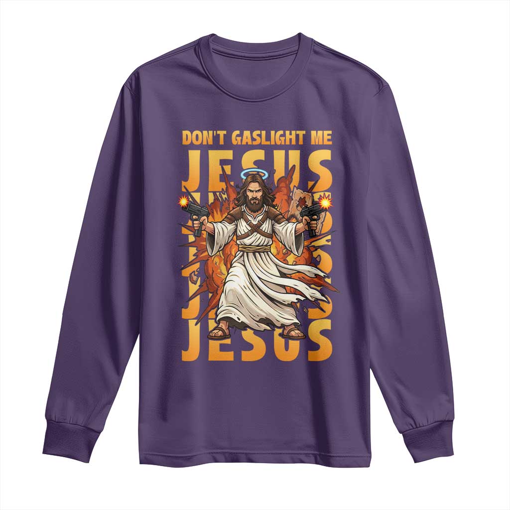 Don't Gaslight Me Jesus Long Sleeve Shirt Funny Princess Donut Cat Christian Meme