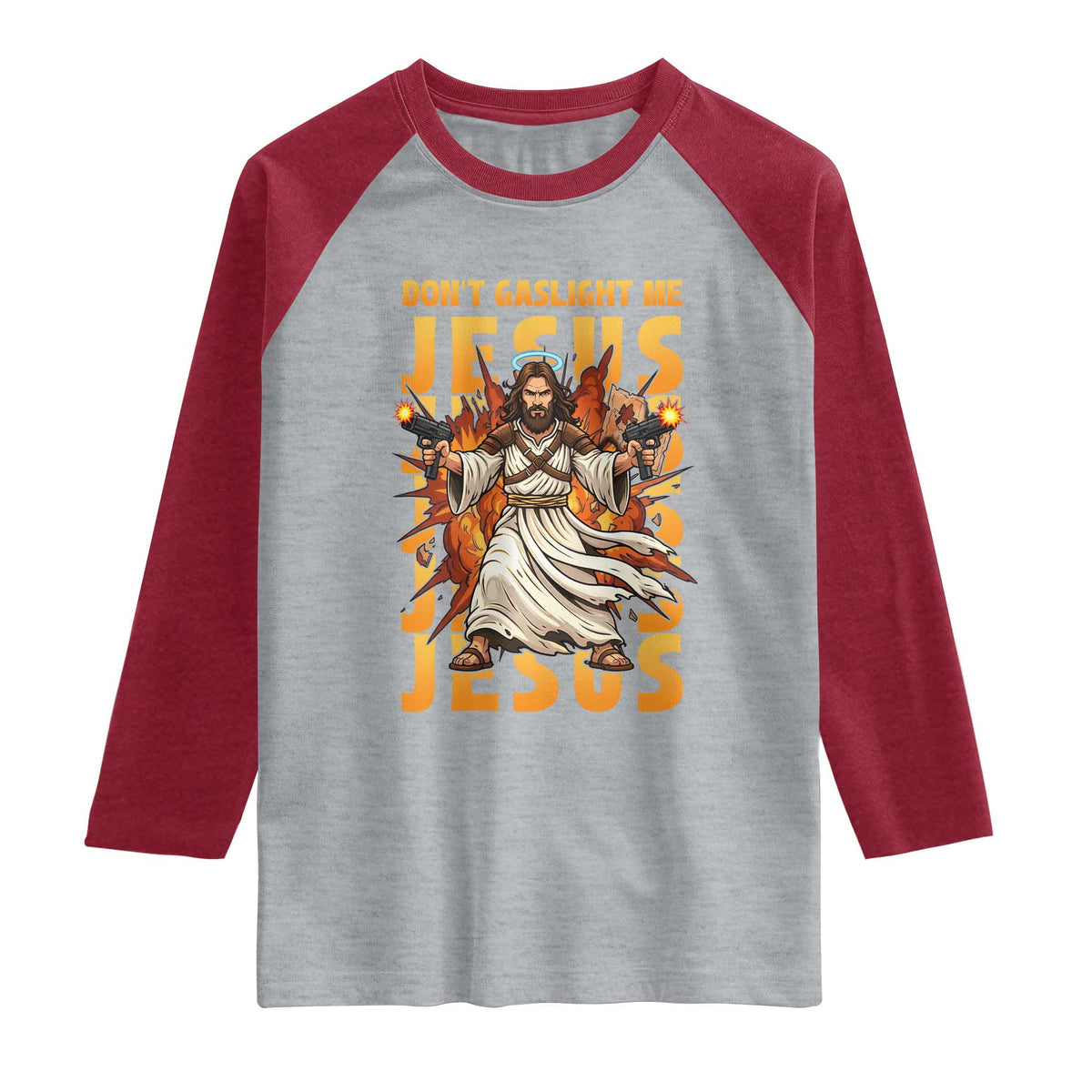 Don't Gaslight Me Jesus Raglan Shirt Funny Princess Cat Christian Meme