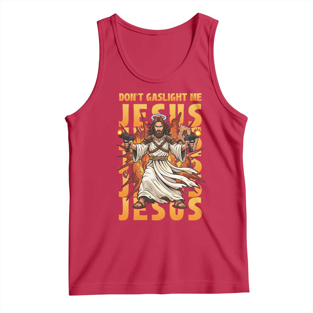 Don't Gaslight Me Jesus Tank Top Funny Princess Cat Christian Meme