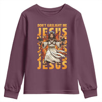 Don't Gaslight Me Jesus Youth Sweatshirt Funny Princess Donut Cat Christian Meme