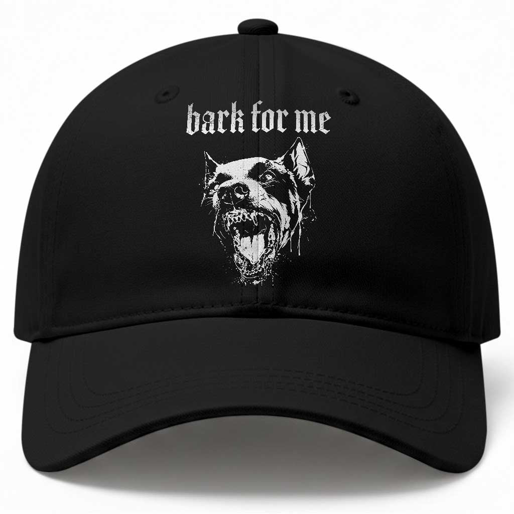 Bark For Me Baseball Cap Gothic Dog Graphic