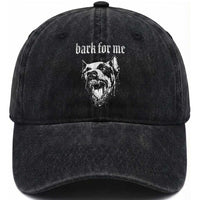Bark For Me Washed Cotton Baseball Cap Gothic Dog Graphic