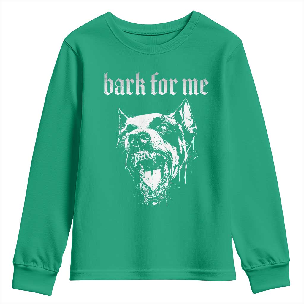 Bark For Me Youth Sweatshirt Gothic Dog Graphic