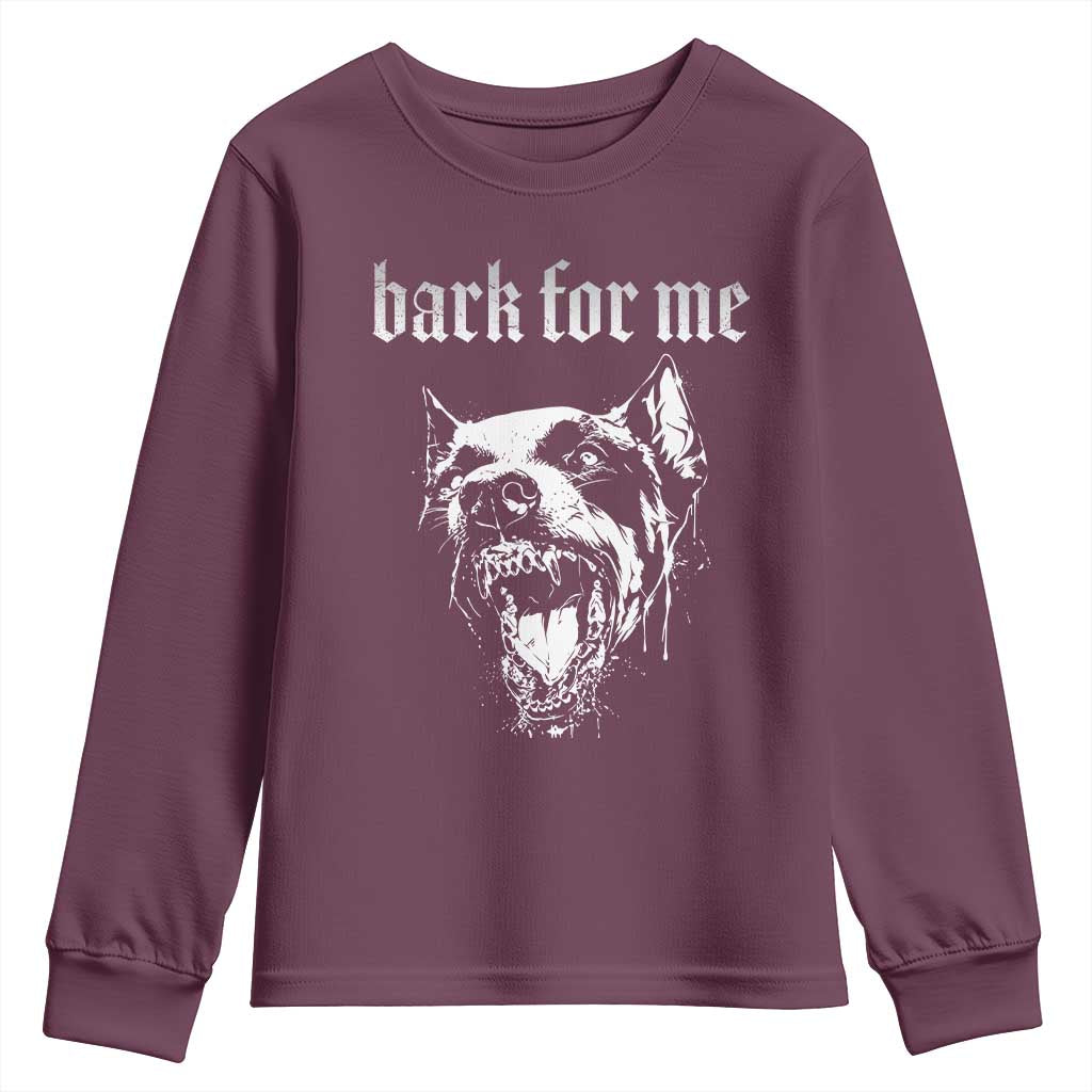 Bark For Me Youth Sweatshirt Gothic Dog Graphic