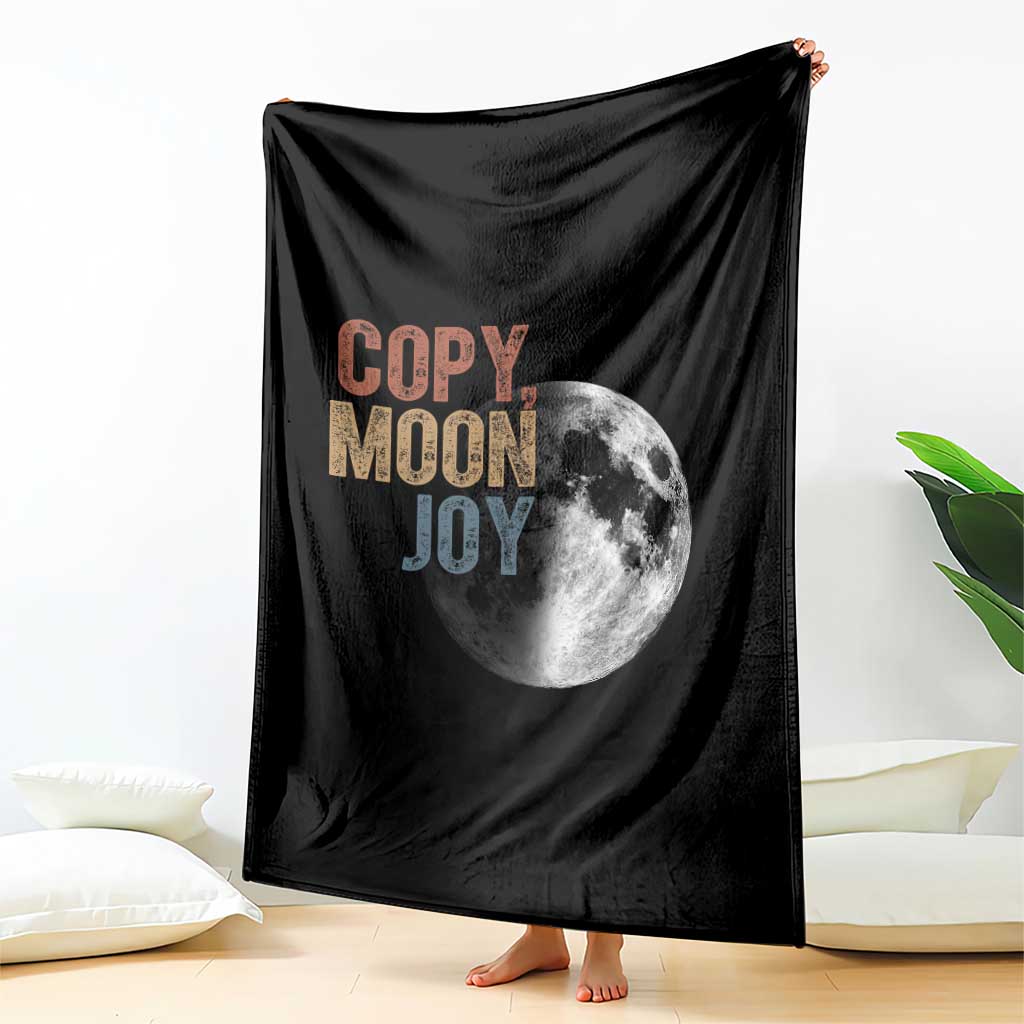 Copy Moon Joy Throw Blanket Funny Lunar Quote Graphic