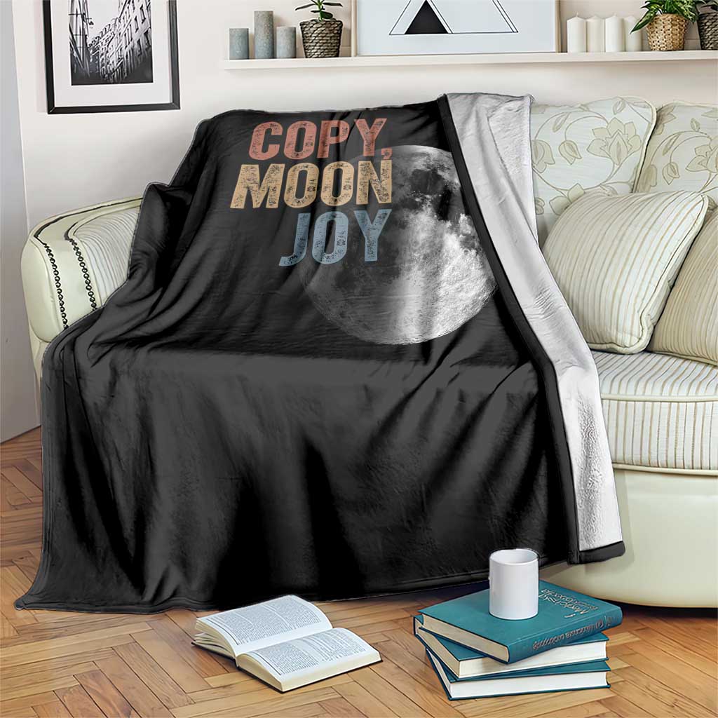 Copy Moon Joy Throw Blanket Funny Lunar Quote Graphic