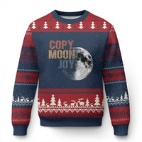 Copy Moon Joy Ugly Christmas Sweater Funny Lunar Quote Graphic