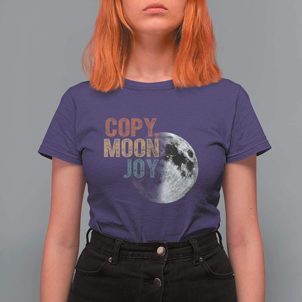 Copy Moon Joy T Shirt For Women Funny Lunar Quote Graphic