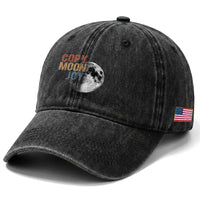 Copy Moon Joy Washed Cotton Baseball Cap Funny Lunar Quote Graphic