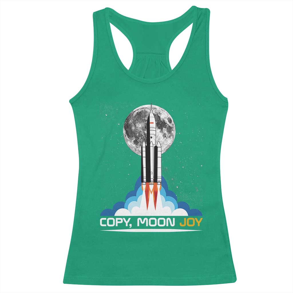 Copy Moon Joy Racerback Tank Top Rocket Launch Full Moon