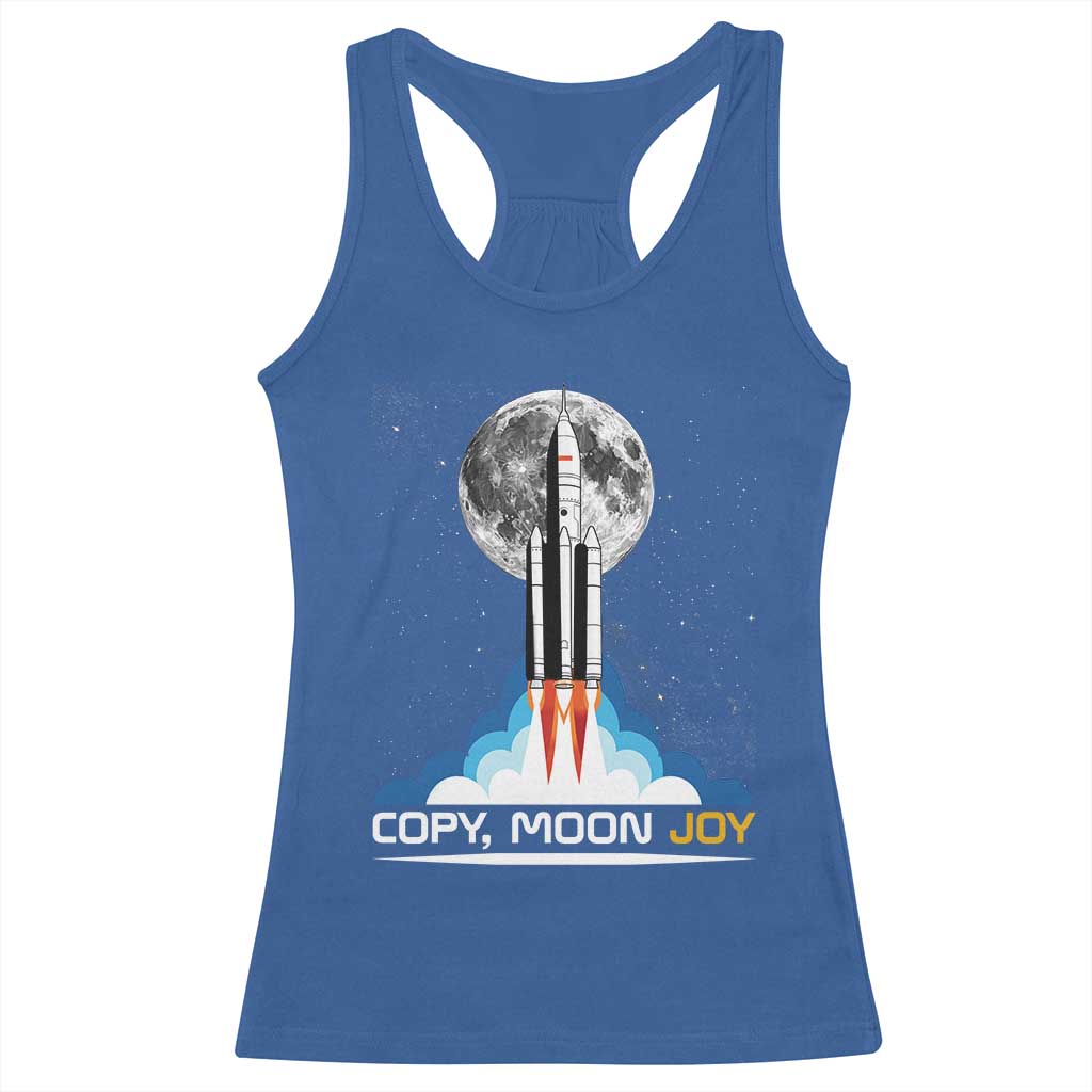 Copy Moon Joy Racerback Tank Top Rocket Launch Full Moon