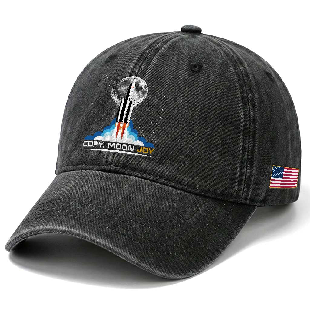 Copy Moon Joy Washed Cotton Baseball Cap Rocket Launch Full Moon