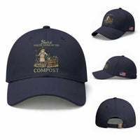 That's It You're Going in the Compost Baseball Cap Funny Frog Gardener Meme