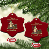That's It You're Going in the Compost Ceramic Ornament Funny Frog Gardener Meme