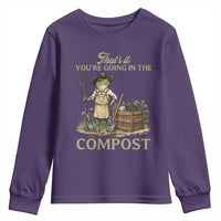 That's It You're Going in the Compost Youth Sweatshirt Funny Frog Gardener Meme