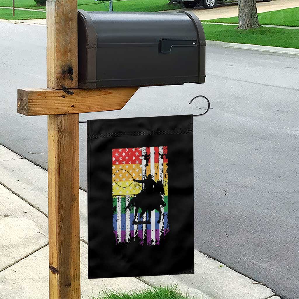 Rodeo Gay Cowboy Western LGBTQ Rainbow Flag Garden Flag