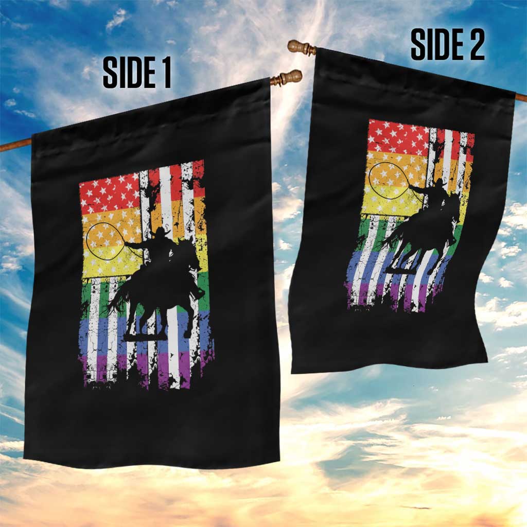 Rodeo Gay Cowboy Western LGBTQ Rainbow Flag Garden Flag