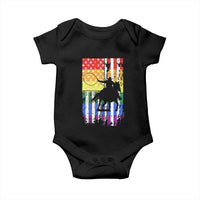 Rodeo Gay Cowboy Western LGBTQ Rainbow Flag Baby Onesie