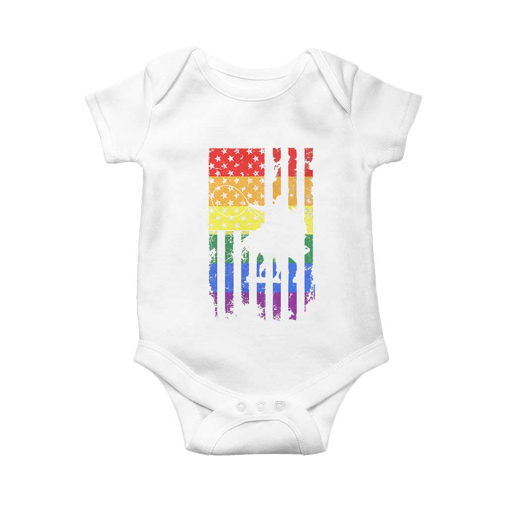 Rodeo Gay Cowboy Western LGBTQ Rainbow Flag Baby Onesie