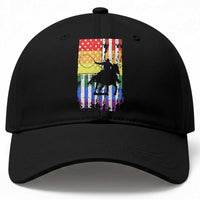 Rodeo Gay Cowboy Western LGBTQ Rainbow Flag Baseball Cap