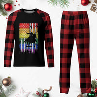 Rodeo Gay Cowboy Western LGBTQ Rainbow Flag Plaid Pajama Set