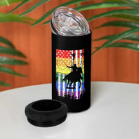 Rodeo Gay Cowboy Western LGBTQ Rainbow Flag 4 in 1 Can Cooler Tumbler