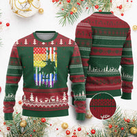 Rodeo Gay Cowboy Western LGBTQ Rainbow Flag Ugly Christmas Sweater