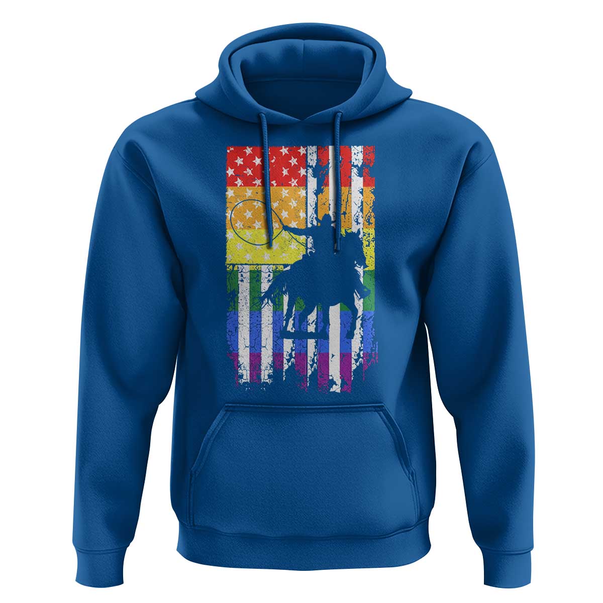 Rodeo Gay Cowboy Western LGBTQ Rainbow Flag Hoodie