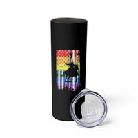 Rodeo Gay Cowboy Western LGBTQ Rainbow Flag Skinny Tumbler