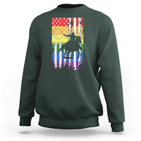 Rodeo Gay Cowboy Western LGBTQ Rainbow Flag Sweatshirt