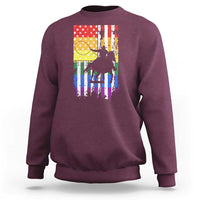 Rodeo Gay Cowboy Western LGBTQ Rainbow Flag Sweatshirt