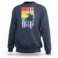 Rodeo Gay Cowboy Western LGBTQ Rainbow Flag Sweatshirt
