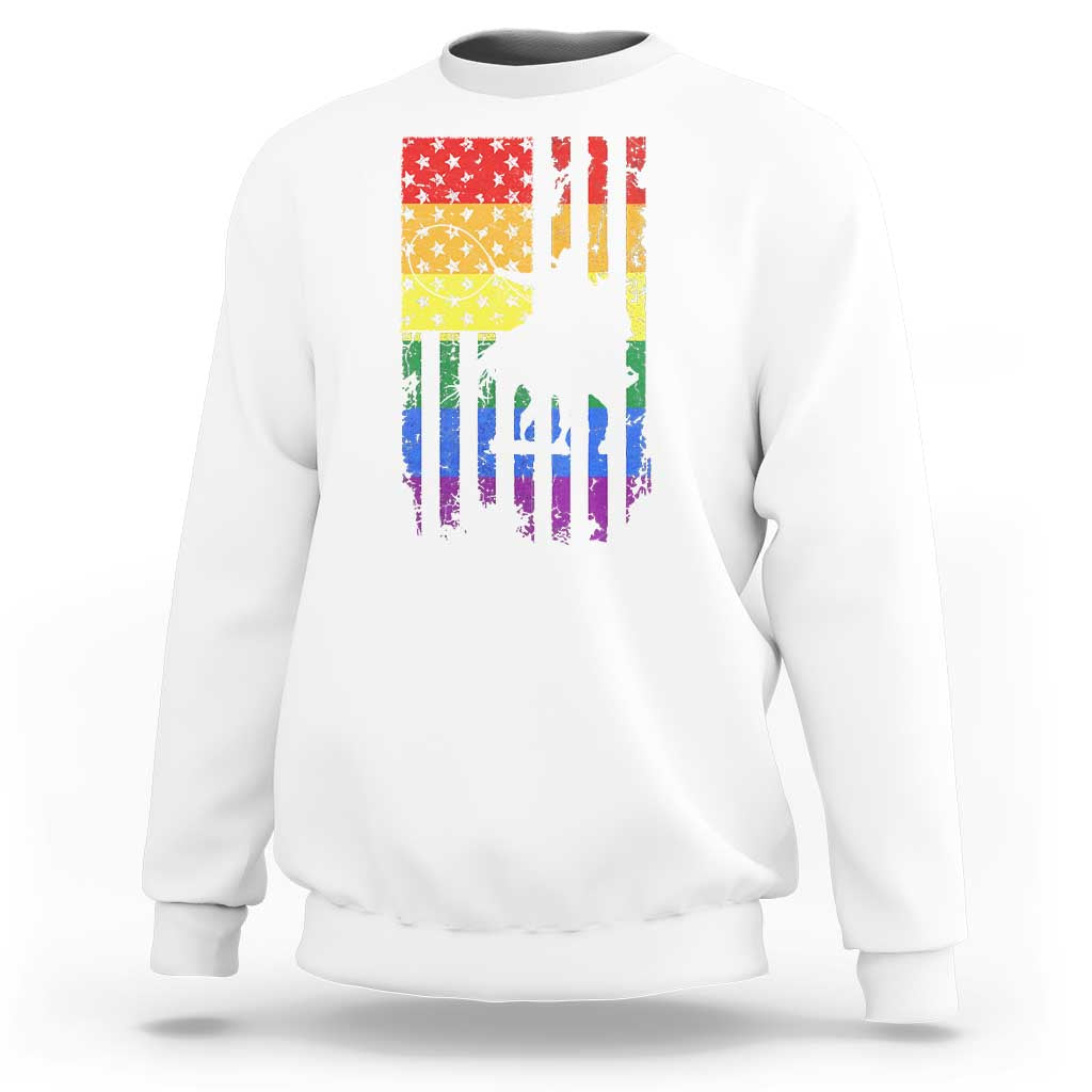 Rodeo Gay Cowboy Western LGBTQ Rainbow Flag Sweatshirt