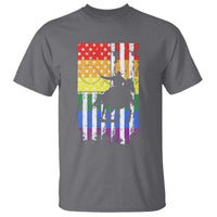 Rodeo Gay Cowboy Western LGBTQ Rainbow Flag T Shirt