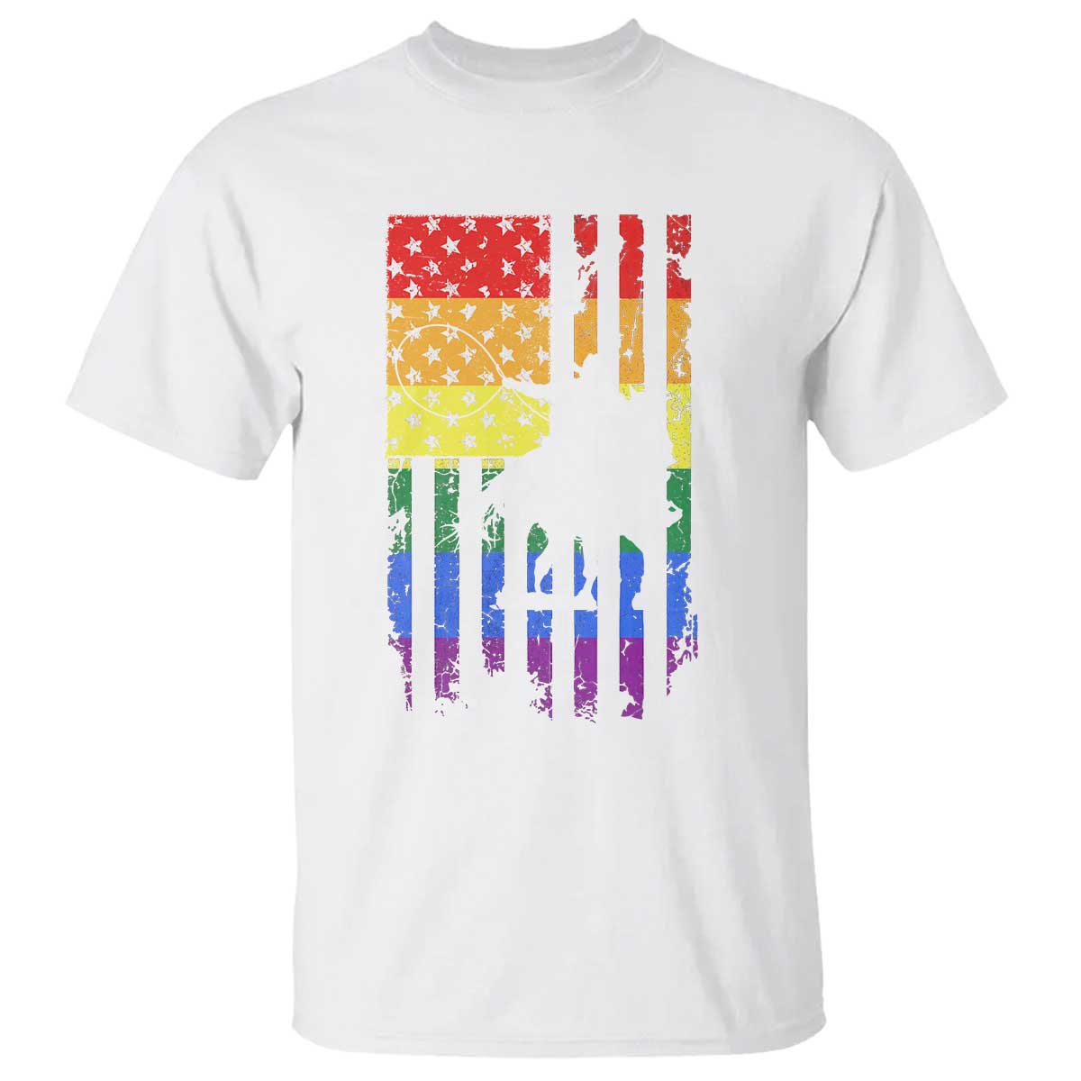 Rodeo Gay Cowboy Western LGBTQ Rainbow Flag T Shirt