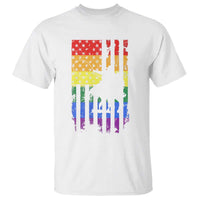 Rodeo Gay Cowboy Western LGBTQ Rainbow Flag T Shirt