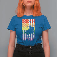 Rodeo Gay Cowboy Western LGBTQ Rainbow Flag T Shirt For Women