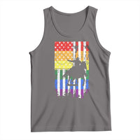 Rodeo Gay Cowboy Western LGBTQ Rainbow Flag Tank Top