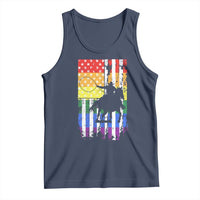 Rodeo Gay Cowboy Western LGBTQ Rainbow Flag Tank Top