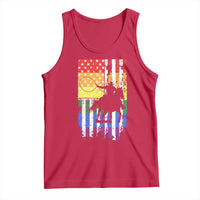 Rodeo Gay Cowboy Western LGBTQ Rainbow Flag Tank Top